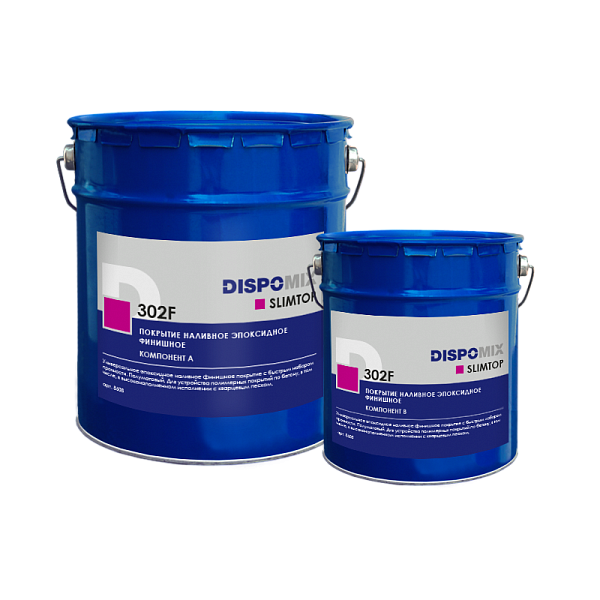 DISPOMIX Покрытие наливное эпоксидное финишное Slimtop 302F, 25 кг (А+В) (RAL 7004)