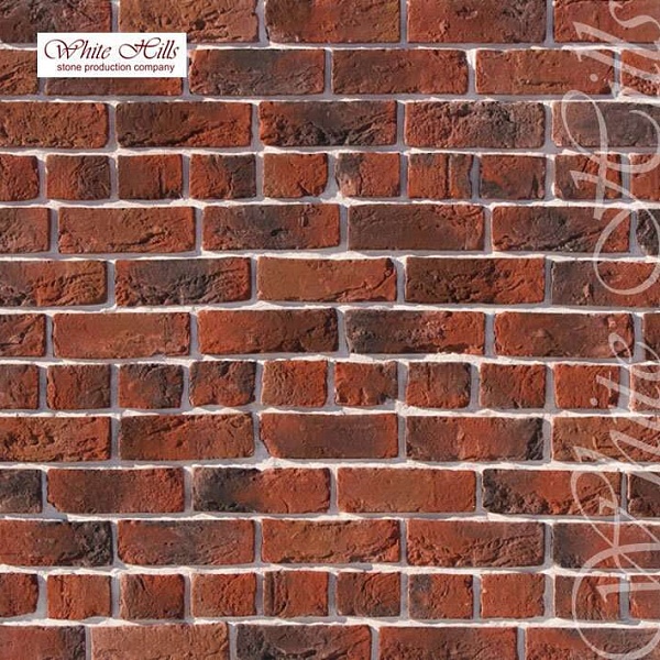 305-71 White Hills Облицовочный кирпич «Бремен брик» (Bremen brick), красно-коричневый, тычки.