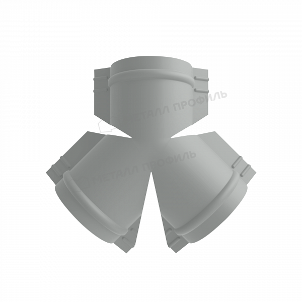 МЕТАЛЛ ПРОФИЛЬ Y-образный тройник для круглого конька R110 NormanMP (ПЭ-01-9006-0.5)