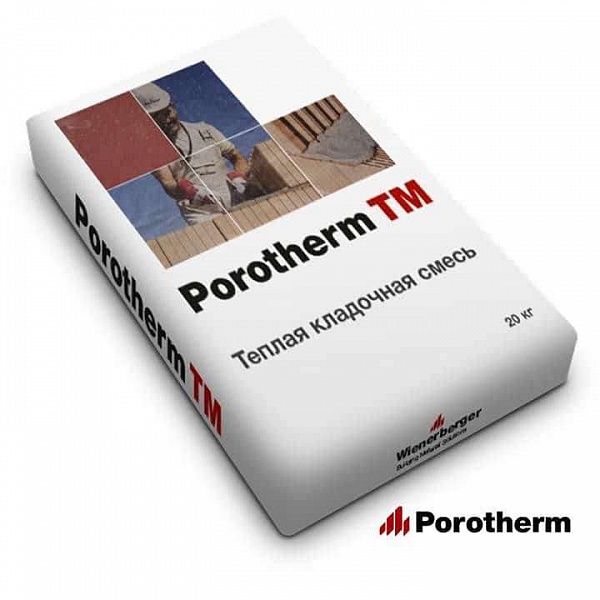Теплый кладочный раствор Porotherm TM, 20кг