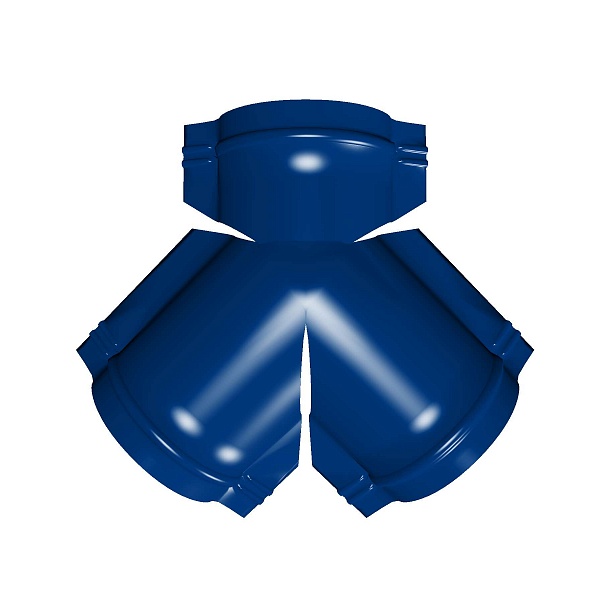 Тройник Y конька полукруглого PE с пленкой RAL 5002 ультрамариново-синий