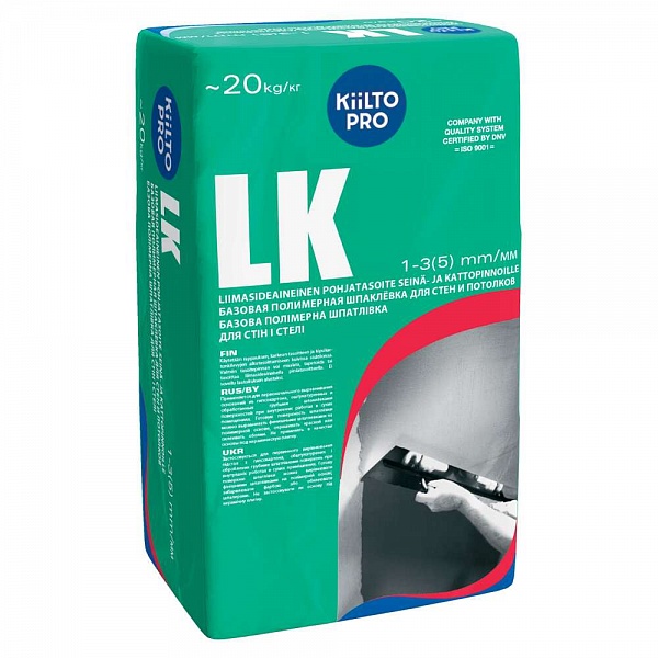 Базовая полимерная шпатлевка Kiilto LK 20 кг
