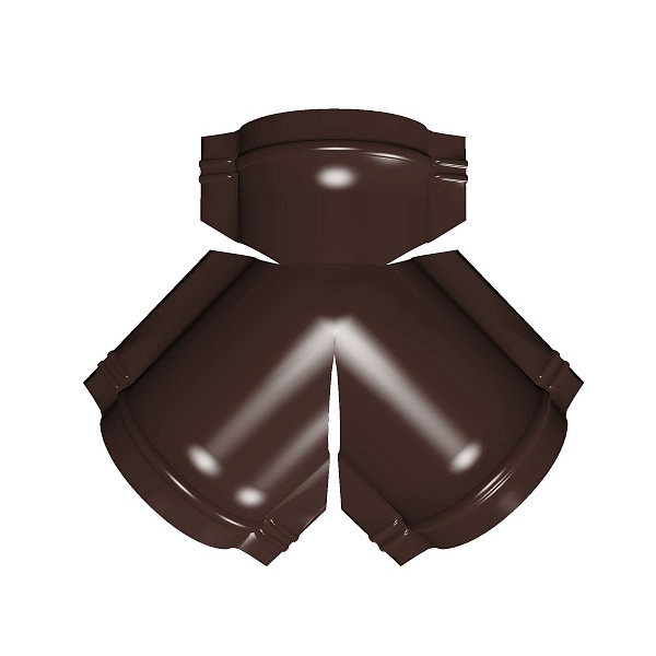Тройник Y малого конька полукруглого PE с пленкой RAL 8017 шоколад