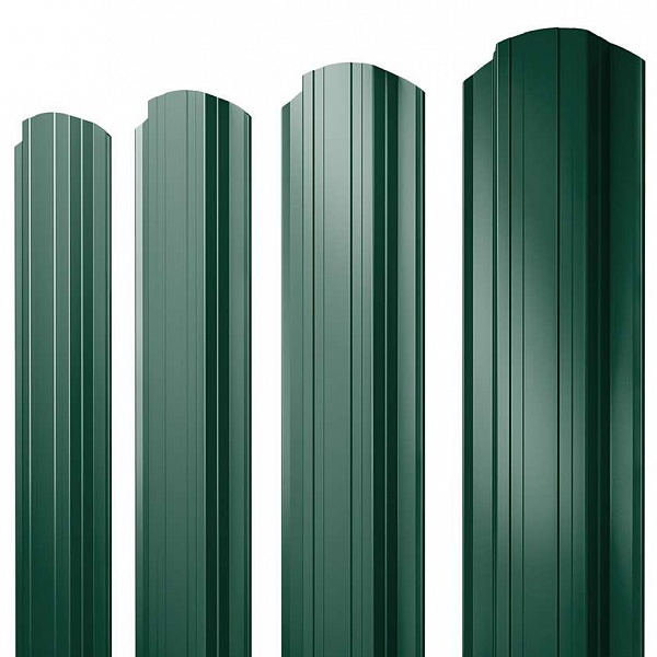 Штакетник Прямоугольный фигурный 0,45 PE-Double RAL 6005 зеленый мох